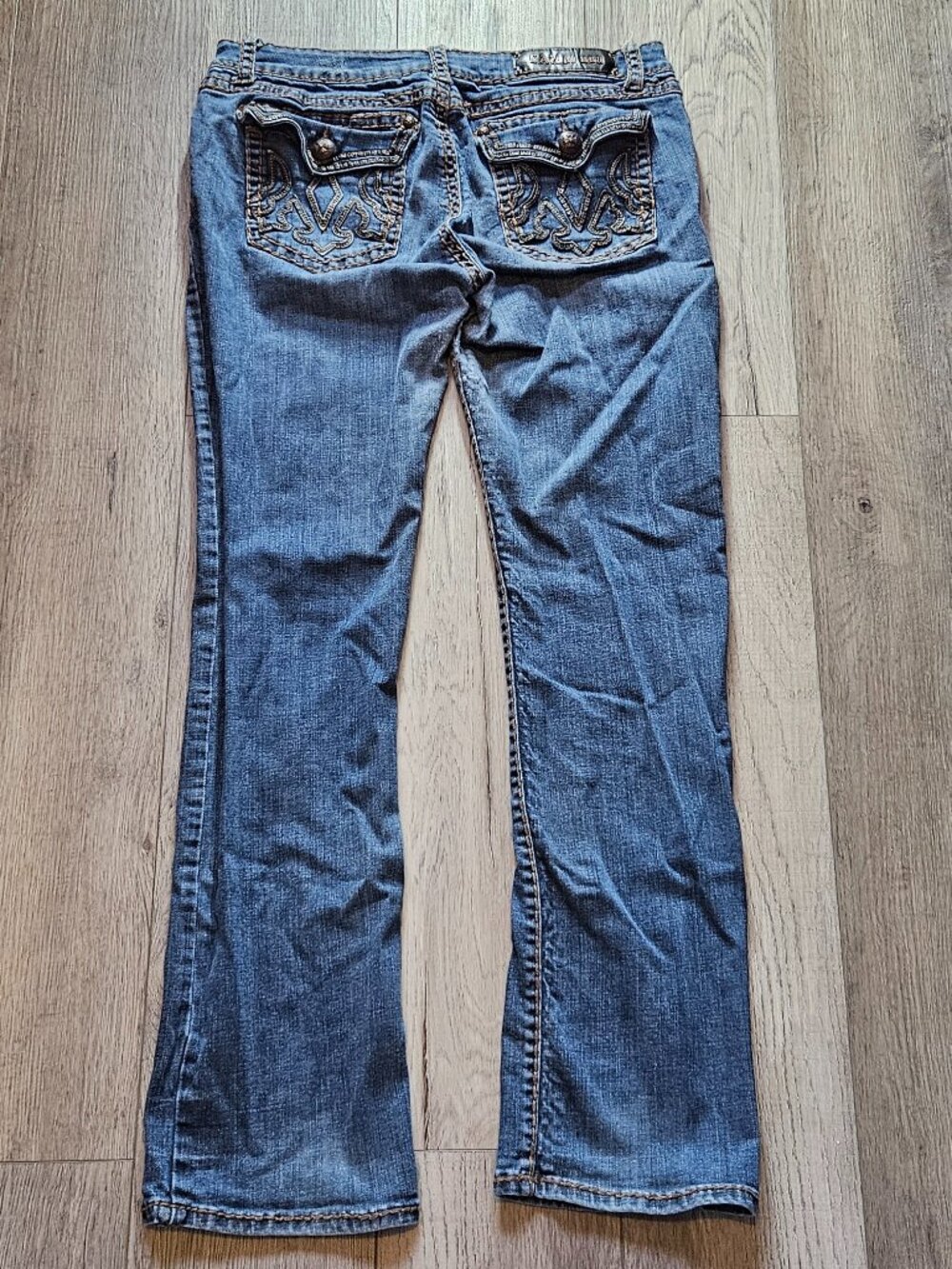 LA Idol Jeans Womens 30x32 Blue Denim Y2K Contrast Stitching Straight Leg Pants